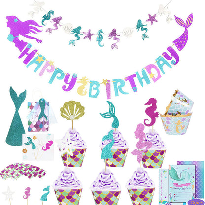 Mermaid Theme Birthday Decoration Supplies